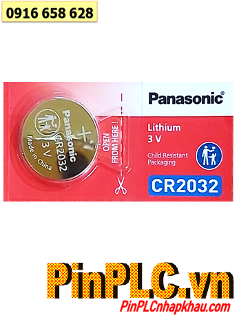 Panasonic CR2032; Pin 3v lithium Panasonic CR2032 (MẪU MỚI) _Liên doanh 